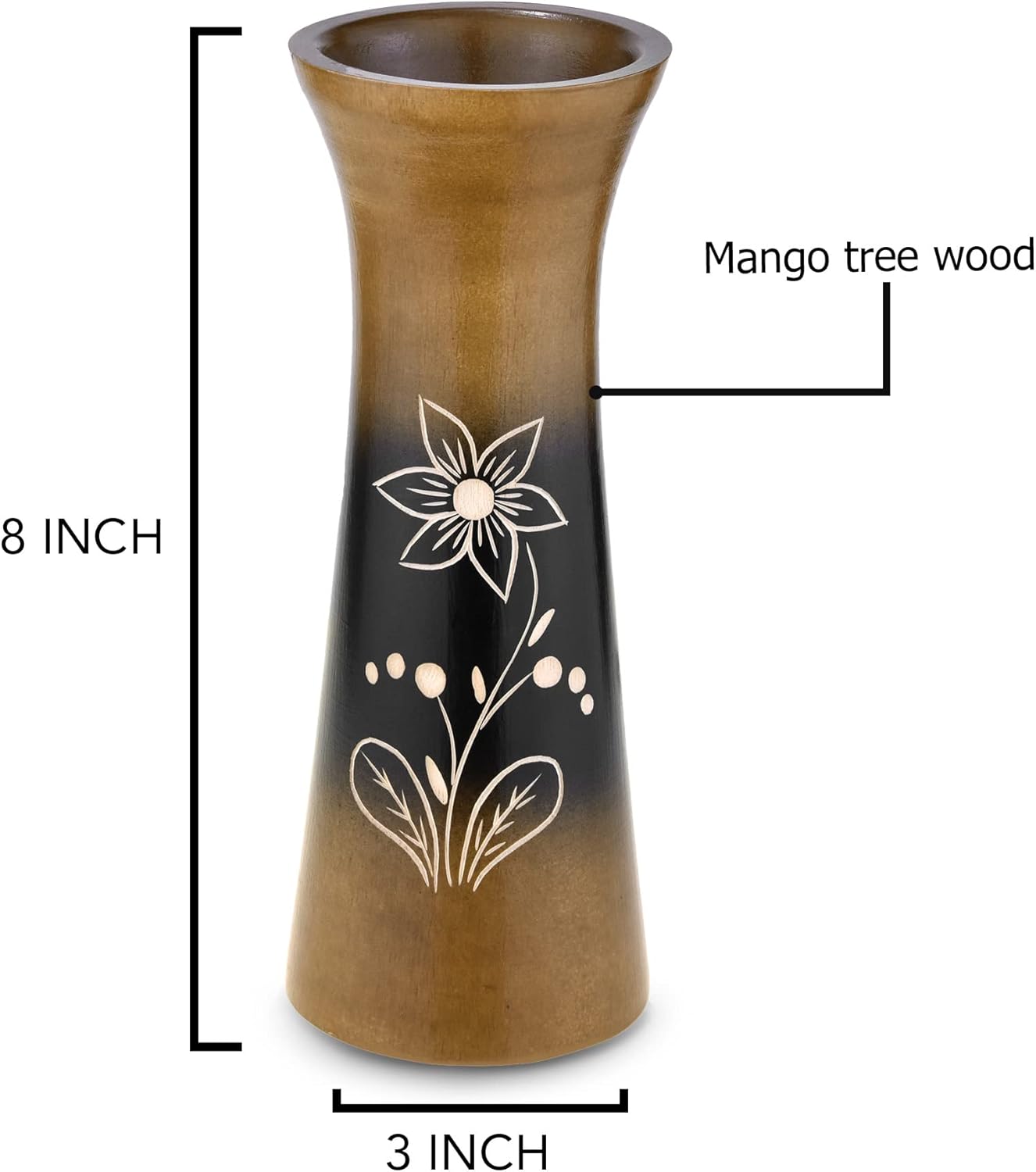 AeraVida Set of 2 Handcarved Mango Wood Vases