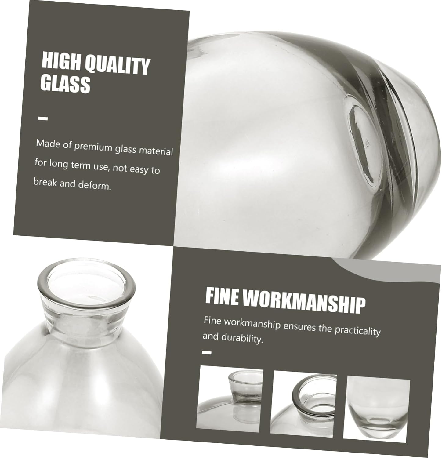 PRETYZOOM 3 Pack Hydroponic Glass Vases for Home Office Decor