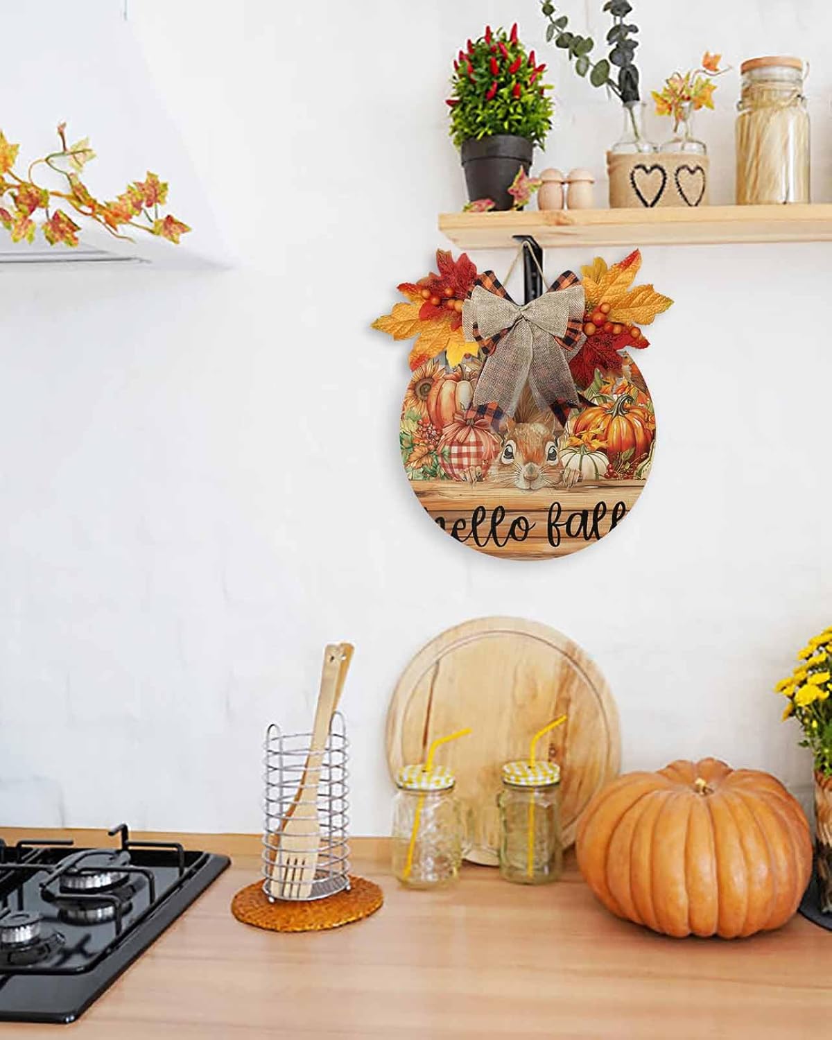 Welcome Sign Fall Thanksgiving Wreath Decorations