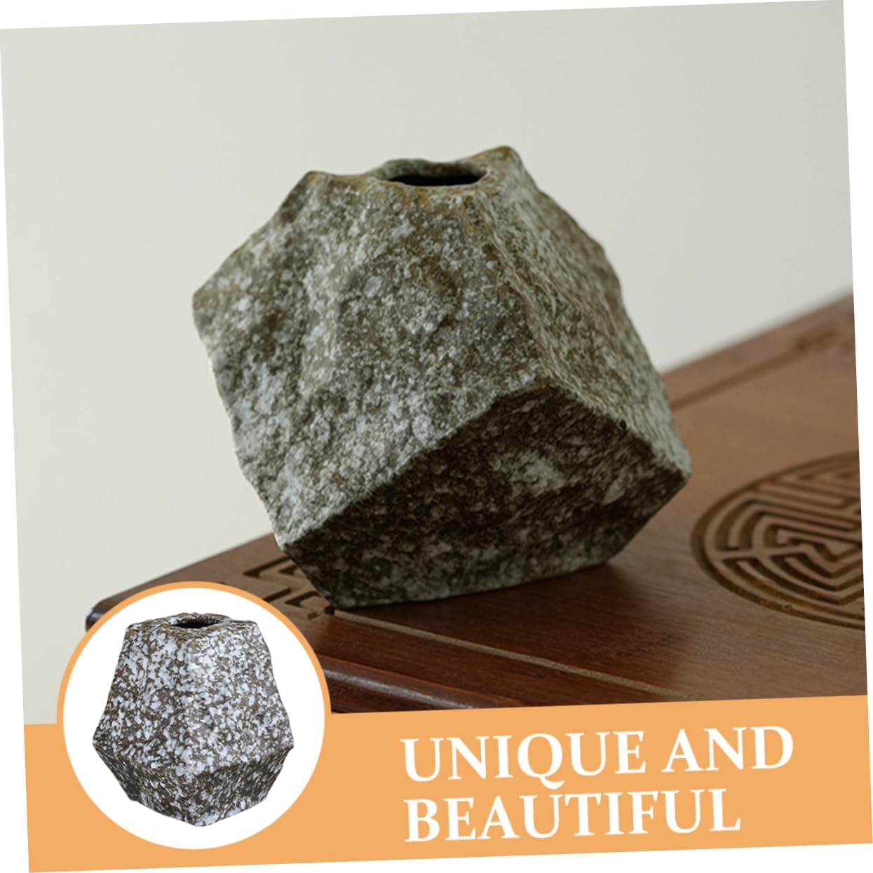 PRETYZOOM Modern Ceramic Flower Vase with Unique Rock Pattern
