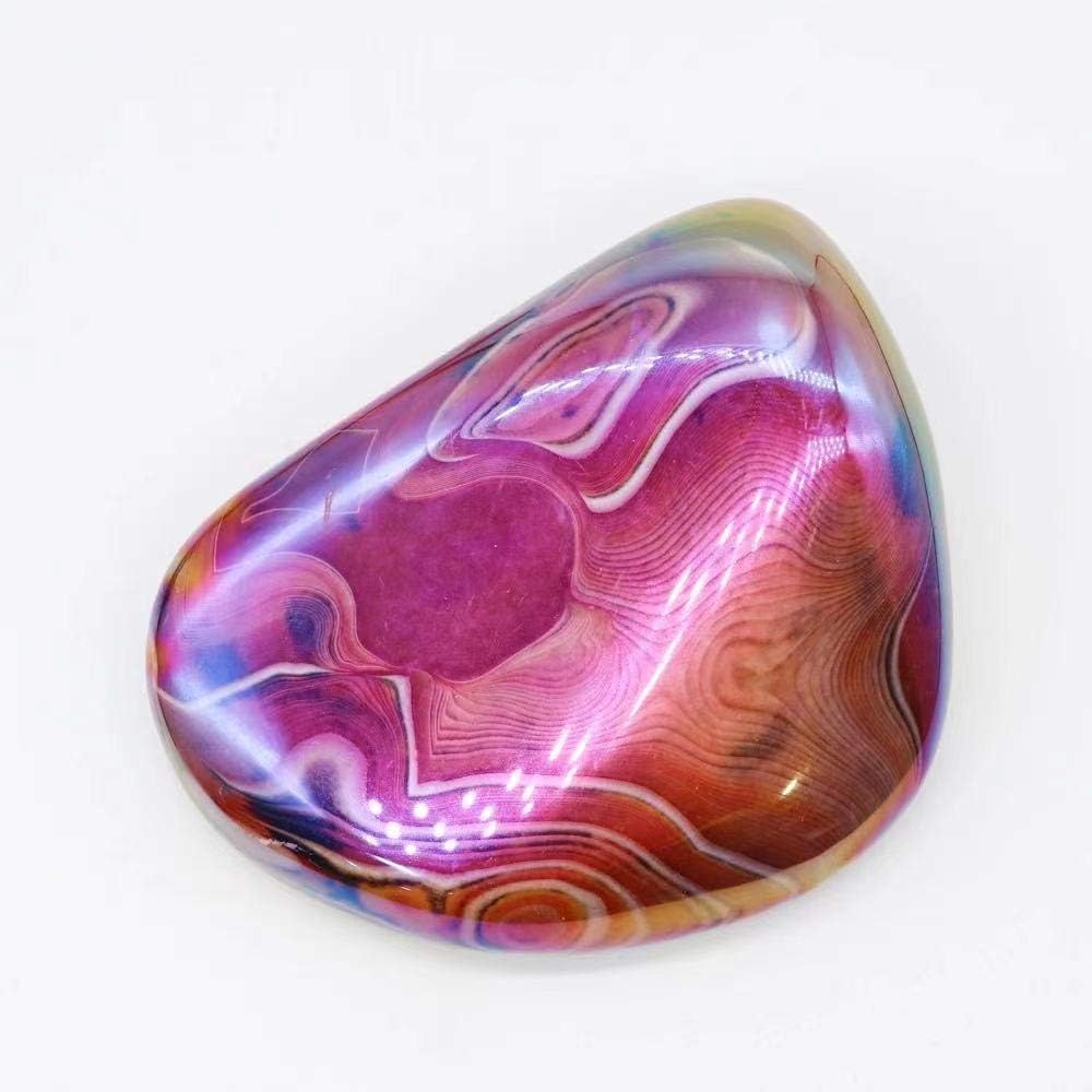 1pc Natural Polished Angel Agate Palm Stone for Reiki and Home Dcor