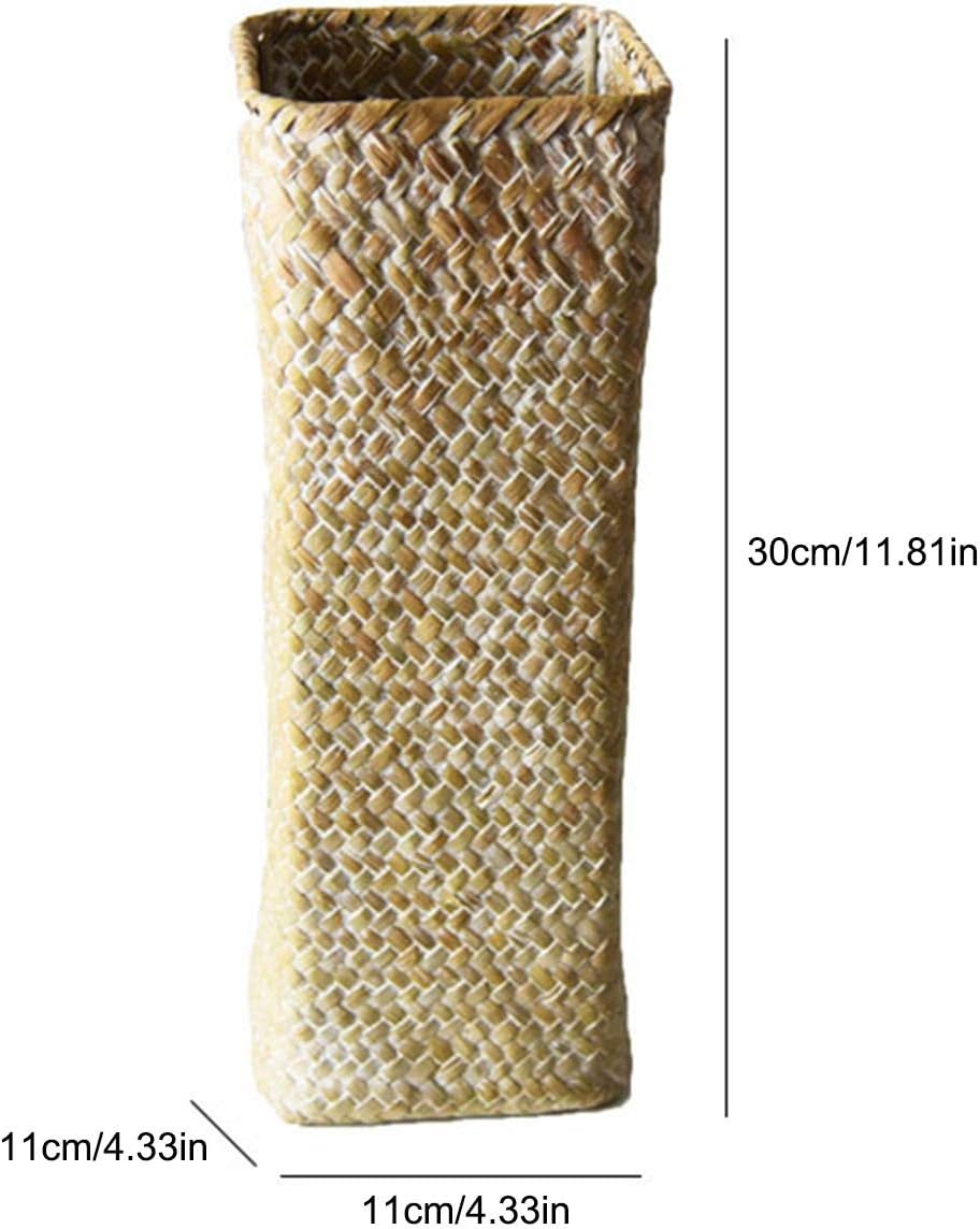 2pcs Handmade Rattan Flower Vase for Home Decor