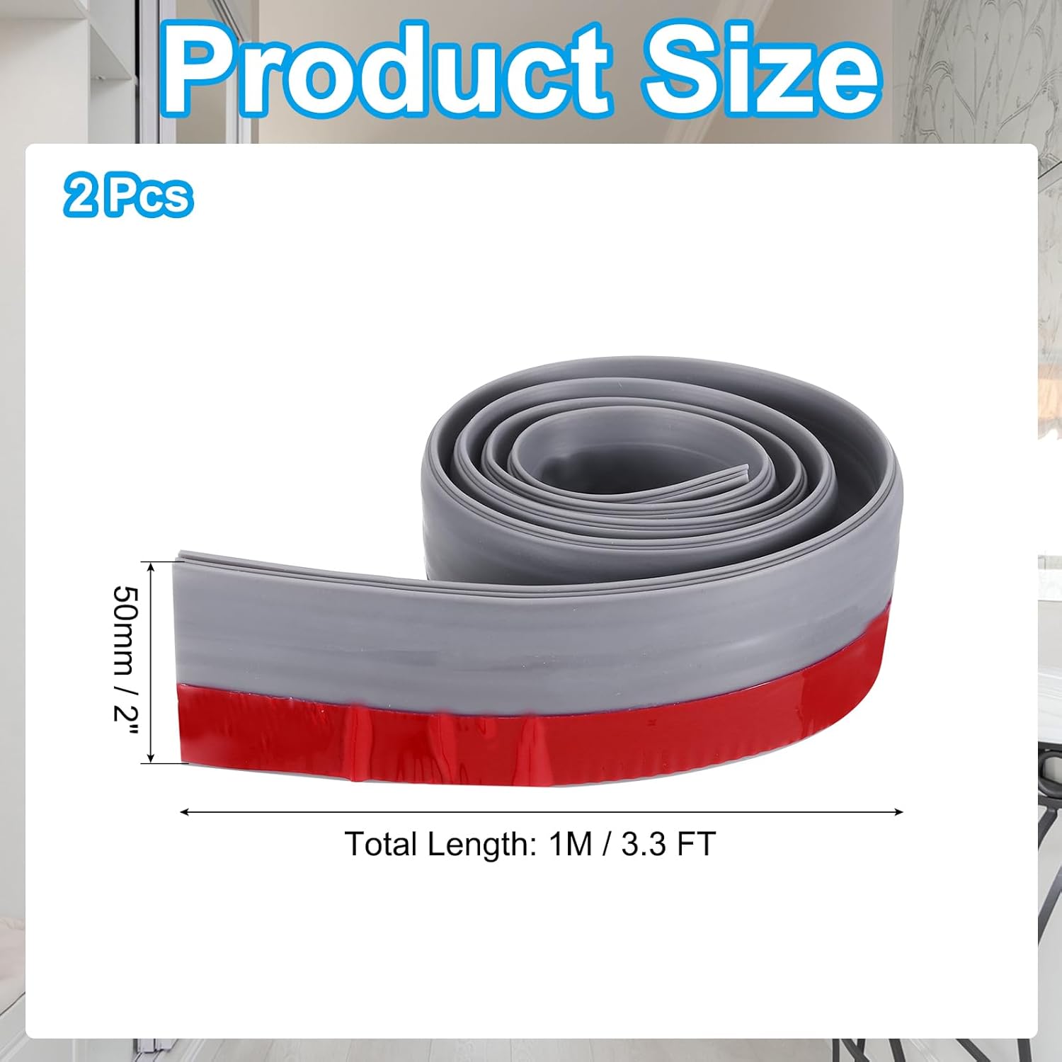 PATIKIL Door Draft Stopper 2 Pack 33FT Silicone Seal Strips