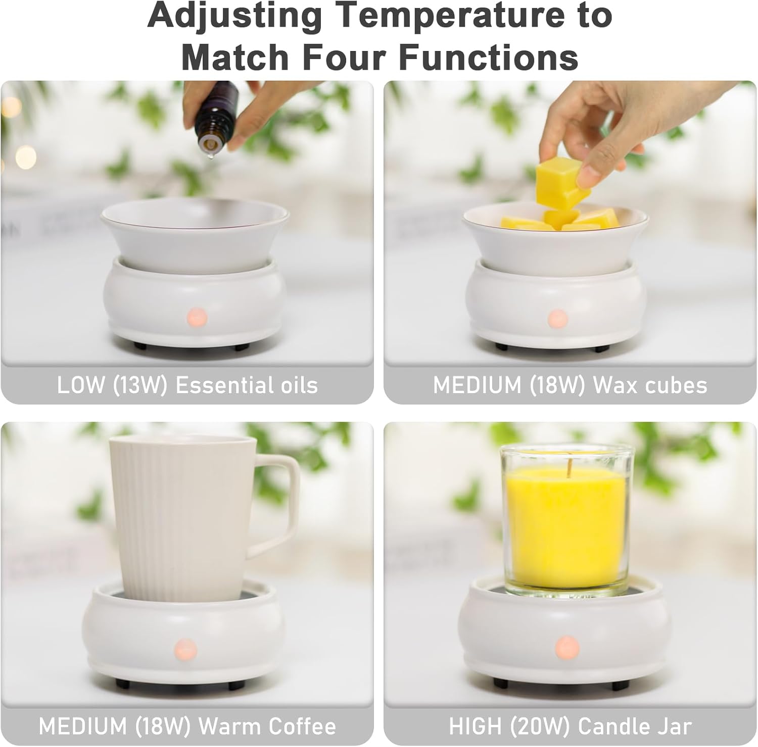 Wax Melter Candle Warmer with Timer - 4-in-1 Electric Scented Melter