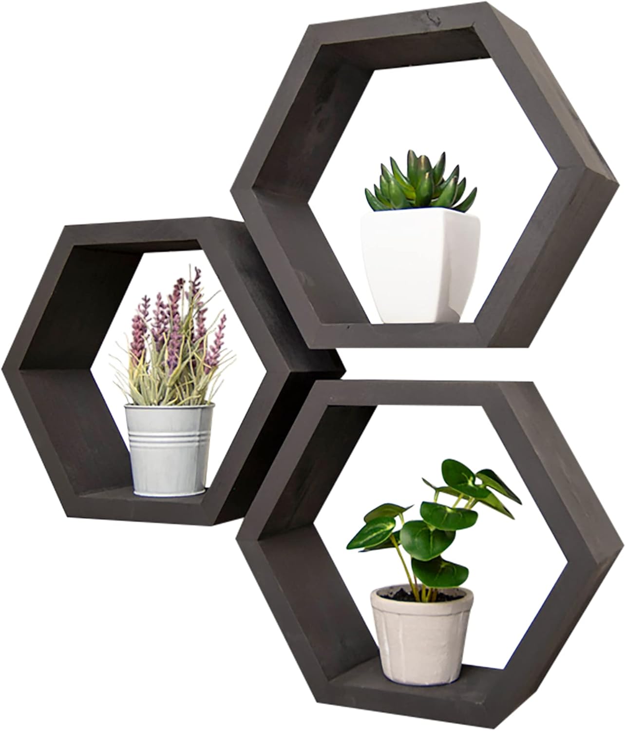 Drakestone Hexagon Floating Shelves 3-Pack Black