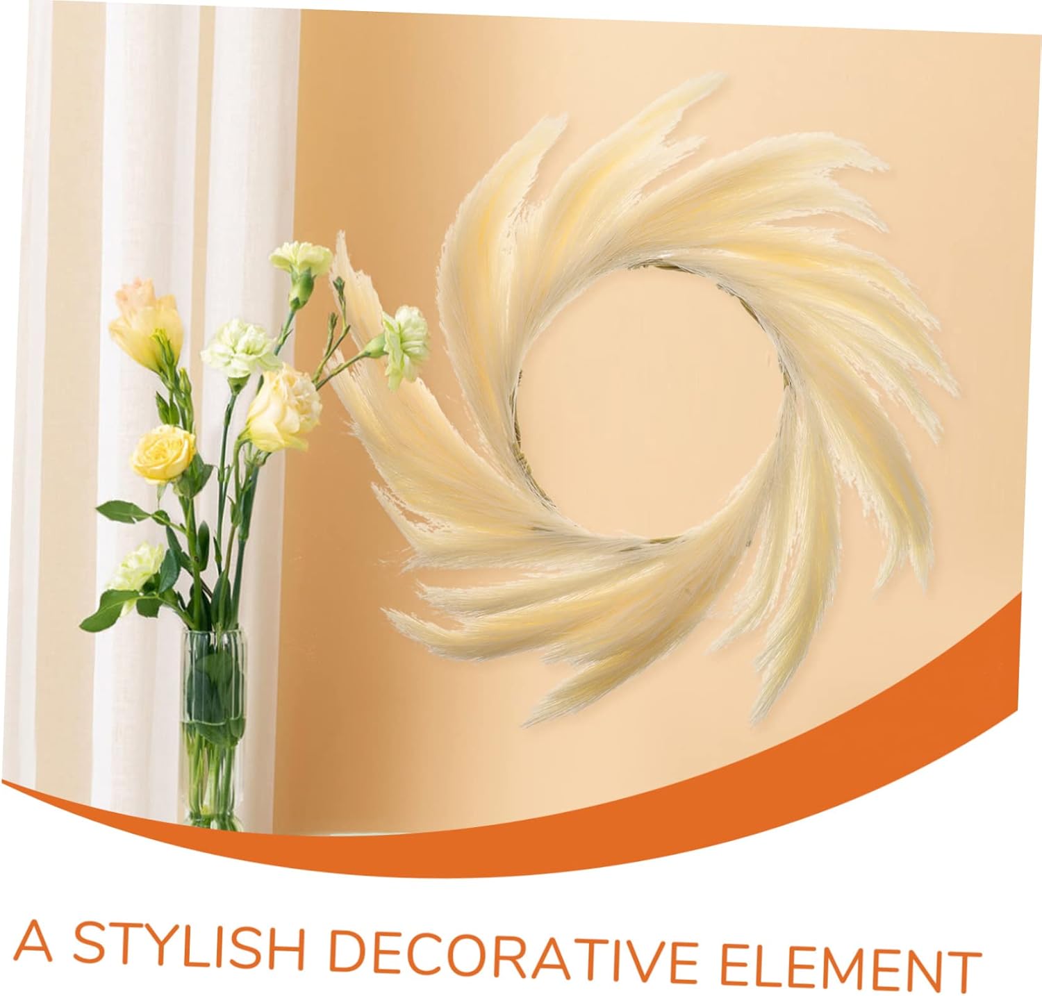 Elegant Artificial Bulrush Wreath for Home Decor