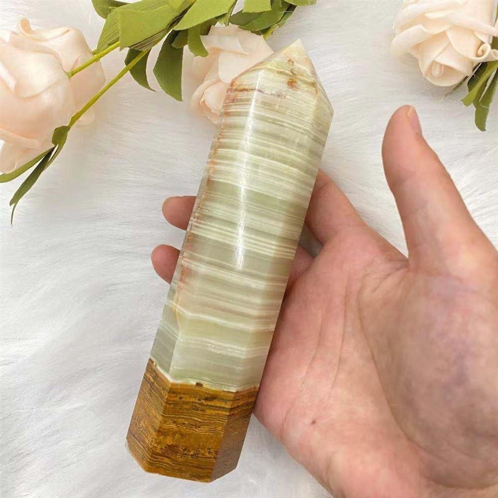 KatLin Natural Afghan Jade Crystal Square Obelisk Reiki Healing Home Decor Ornament