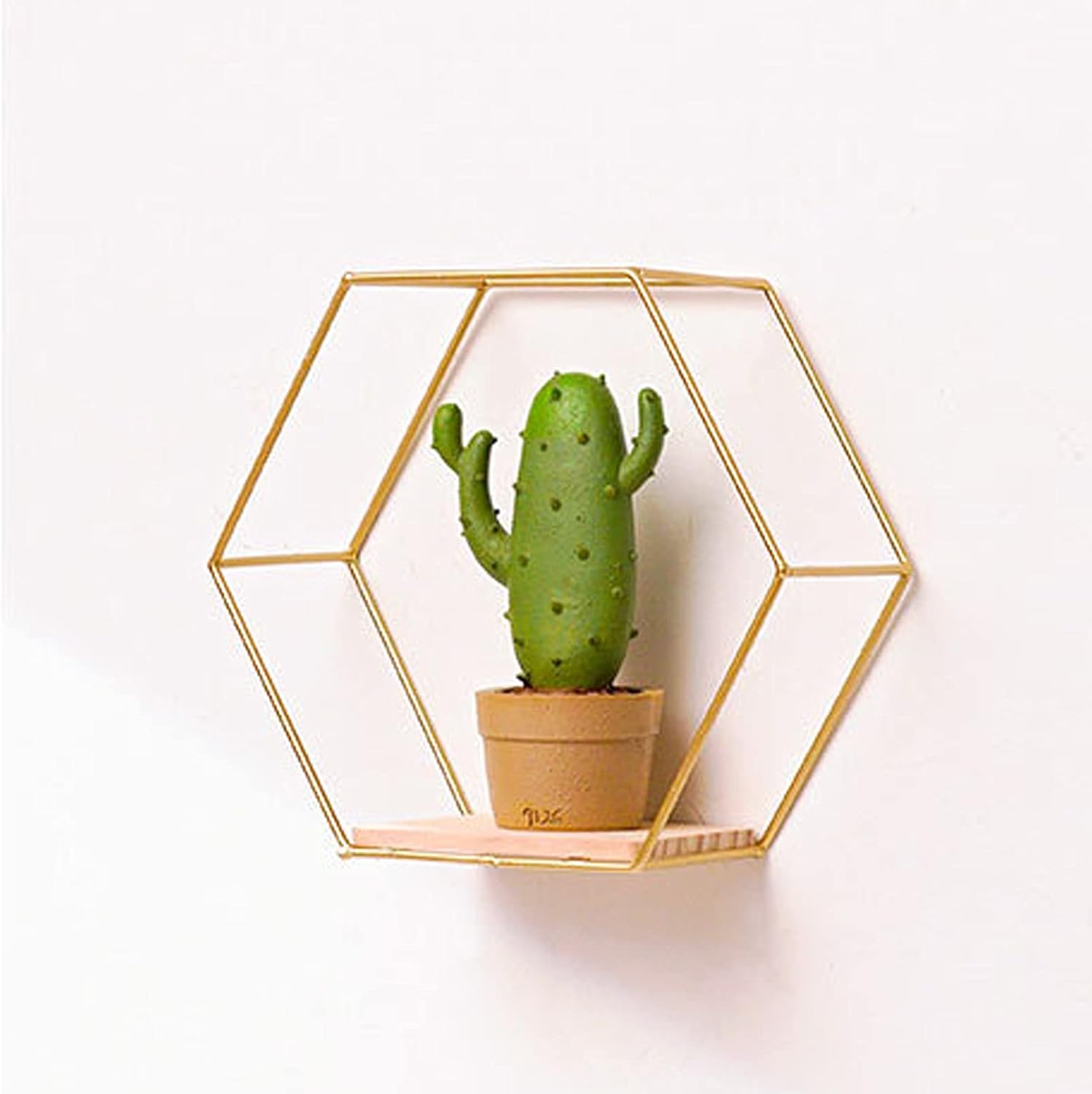 3Pcs Gold Hexagonal Floating Shelves Wall Decor