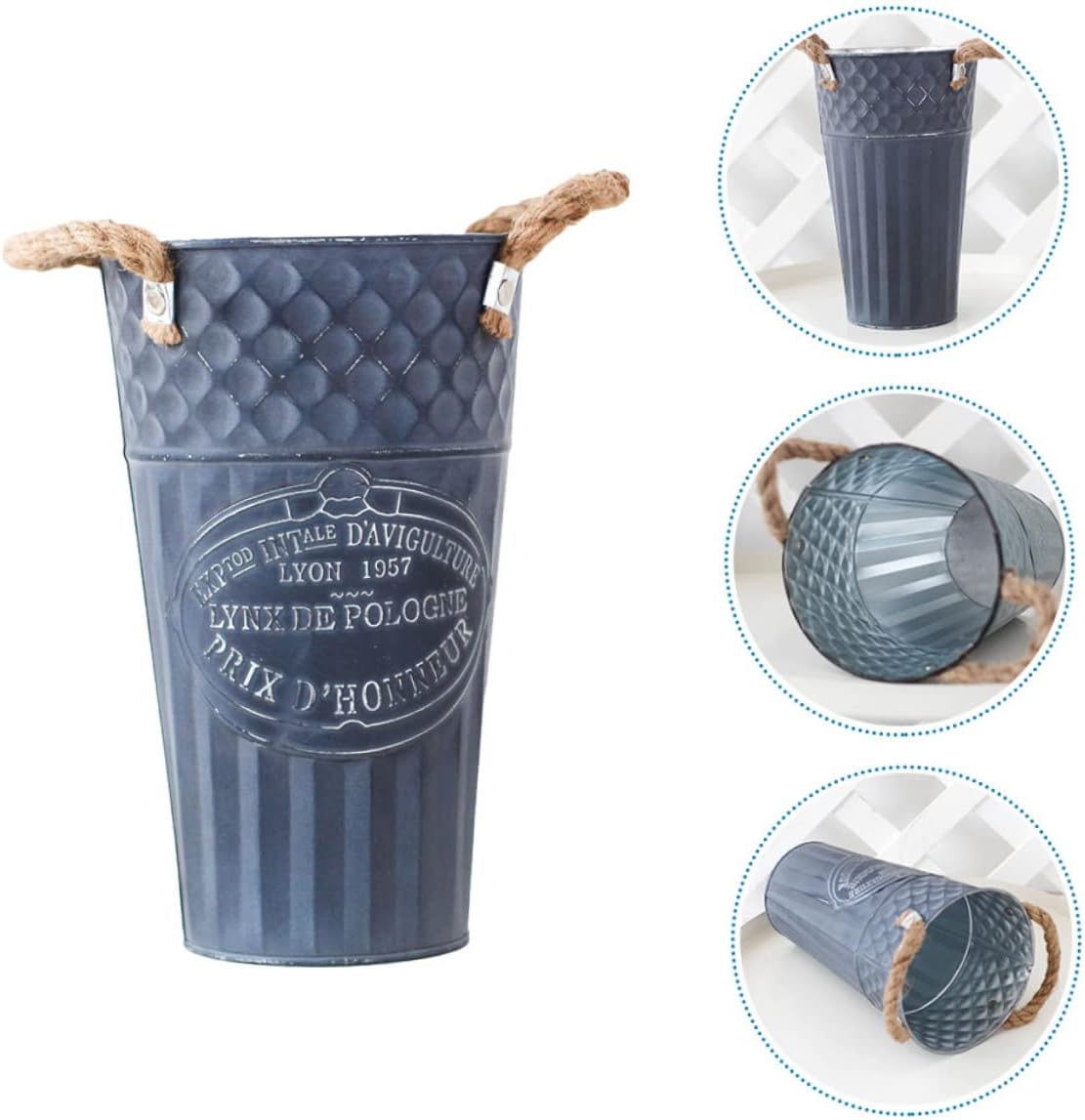 KESYOO Vintage Iron Flower Bucket Planter Vase