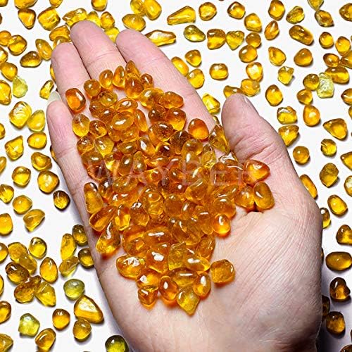 WAYBER Glass Stones 1Lb Orange Irregular Sea Glass Pebbles