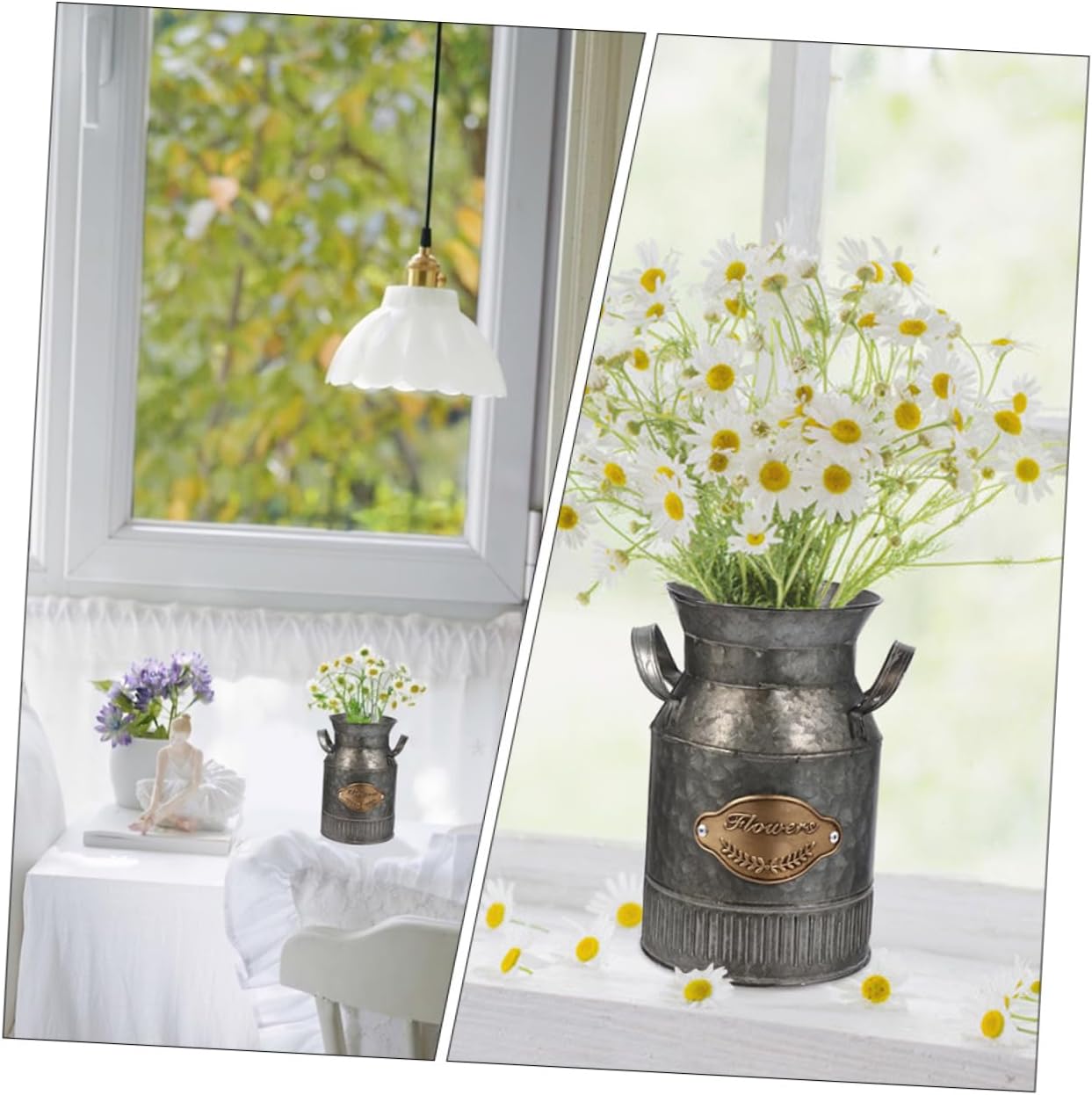 Milisten 2pcs Decorative Vintage Iron Flower Pots for Home and Office Use