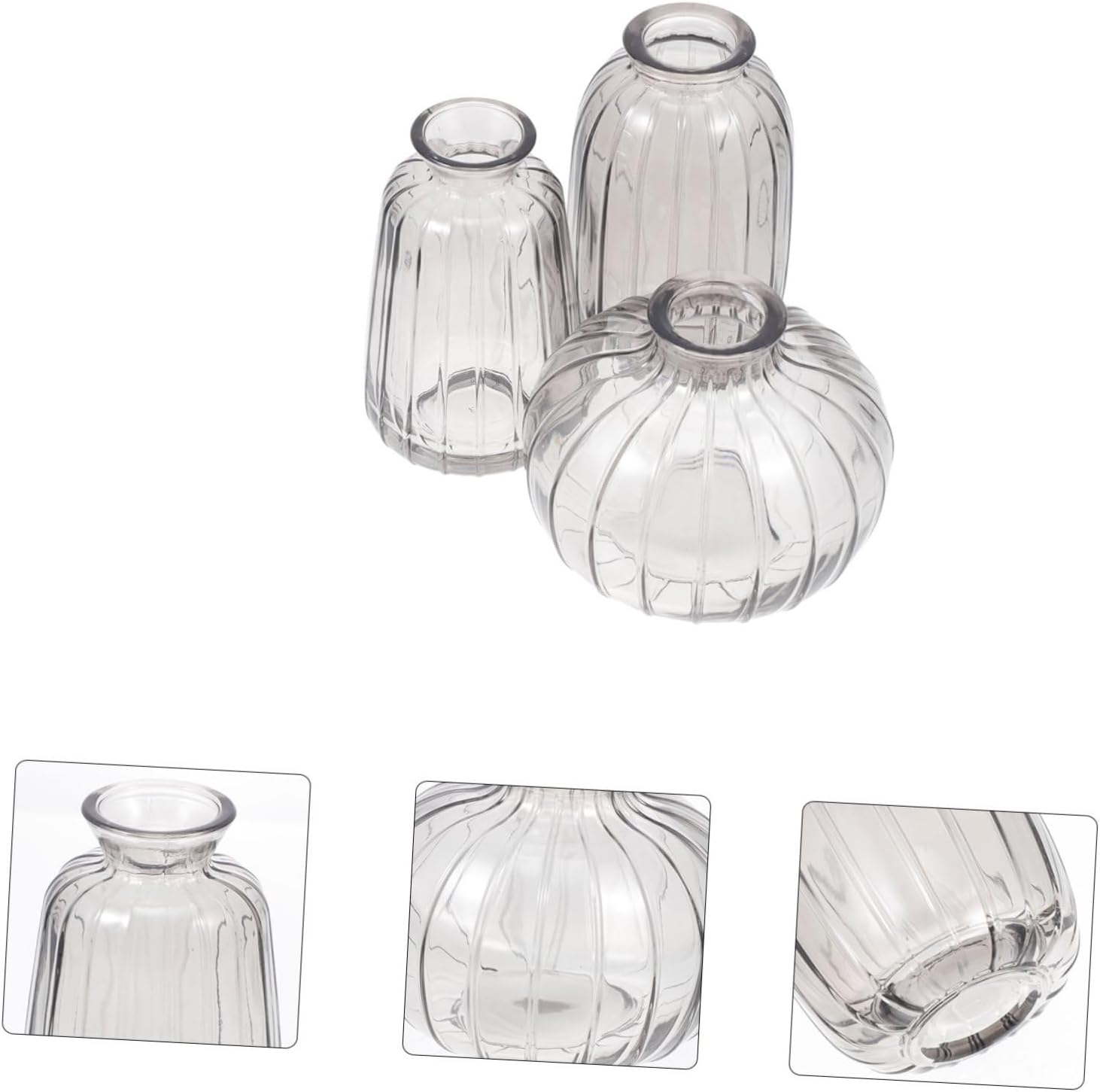 PRETYZOOM 3pcs Creative Dried Flower Display Vase Set