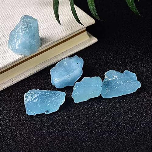 FIDEMM Natural Blue Aquamarine Healing Stones for Home Decor
