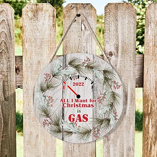 Farmhouse Door Hanger Funny Christmas Wreath 10x10 Wood Sign