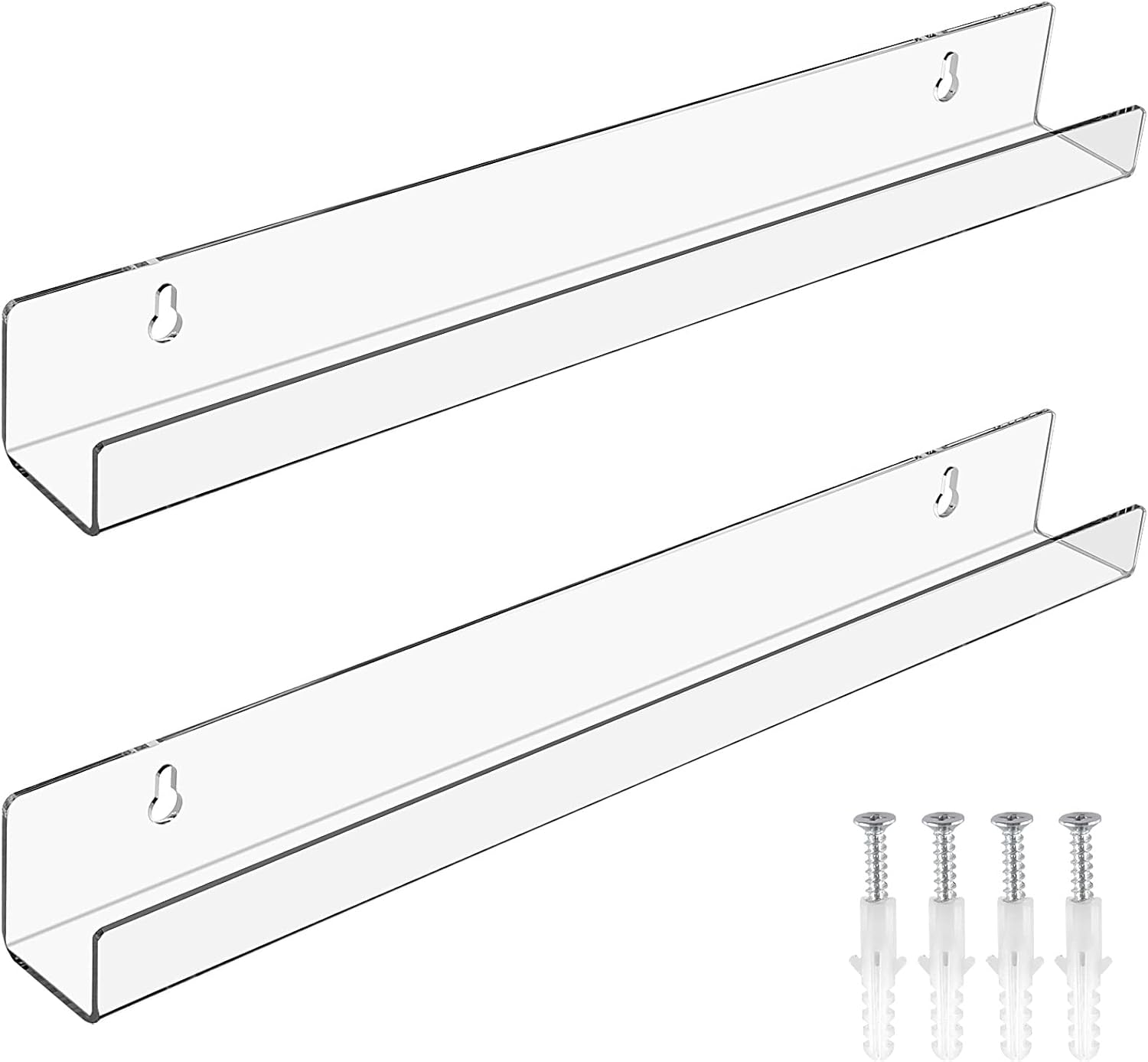2 Pieces Acrylic Floating Shelves for Small Bathroom Display