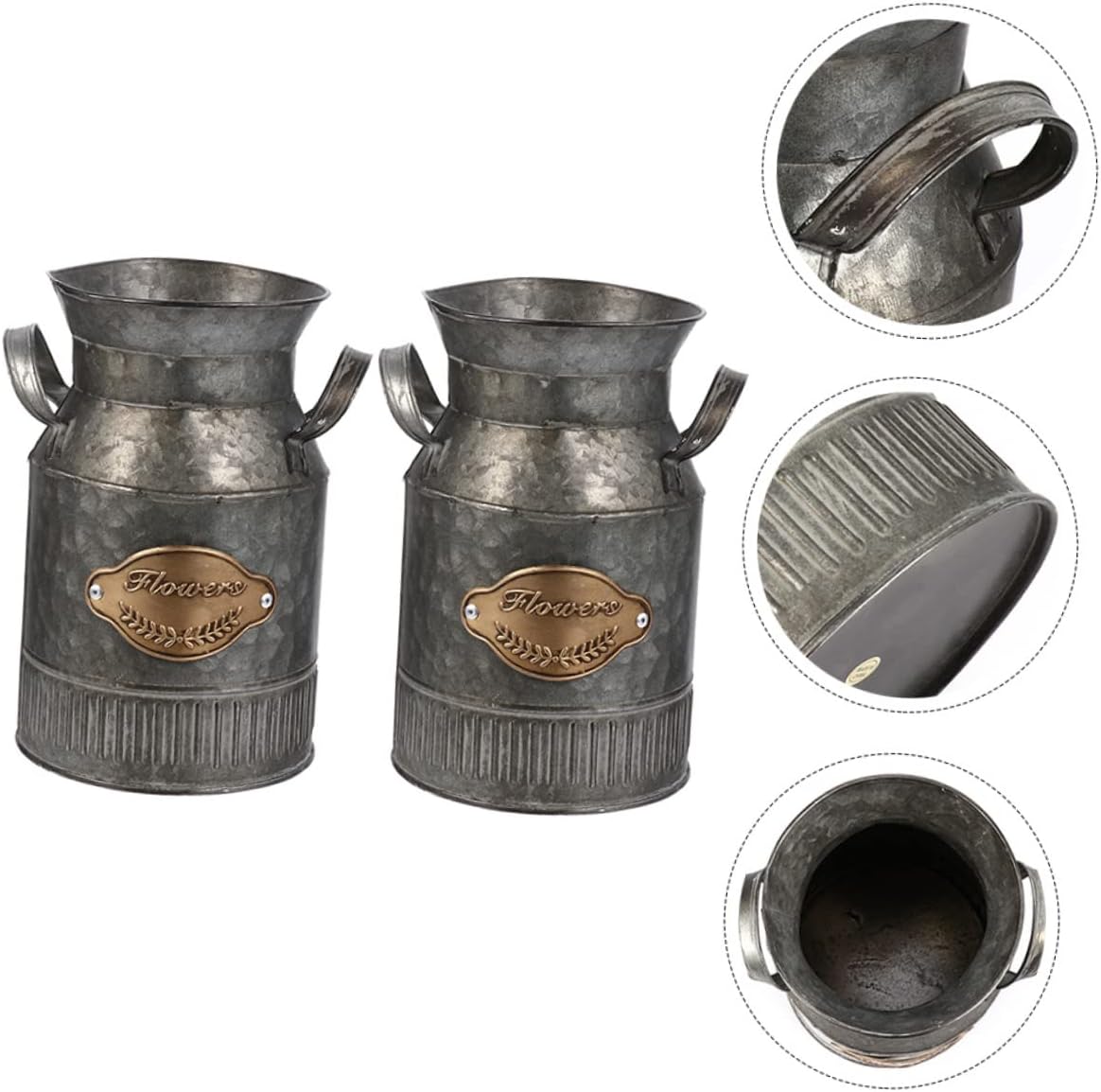 Milisten 2pcs Decorative Vintage Iron Flower Pots for Home and Office Use