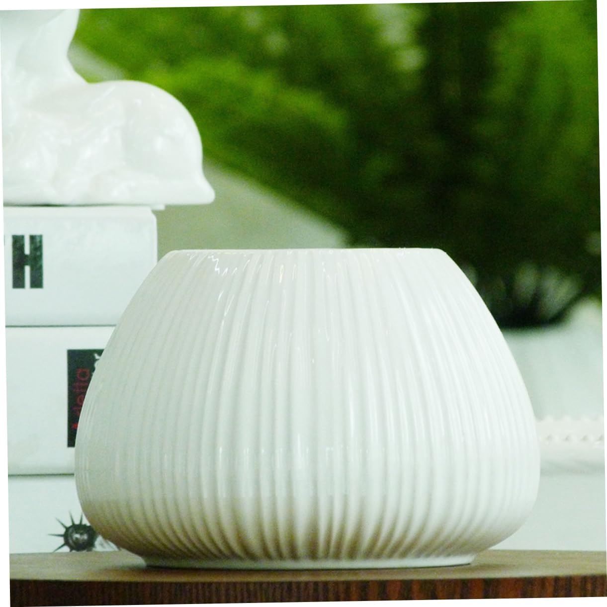 HEMOTON Mini Vertical Stripe Ceramic Flower Vase