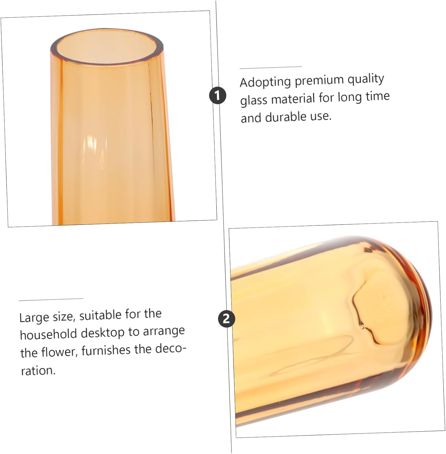 Cabilock Modern Glass Vase for Dried Flowers and Fresh Arrangements