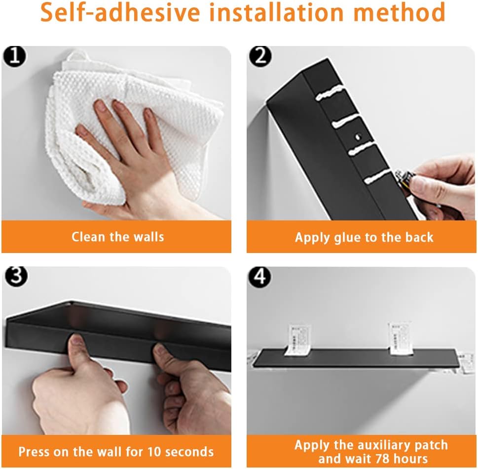 12 Inch Stainless Steel Wall Mounted Floating Shelf with 2 Levels