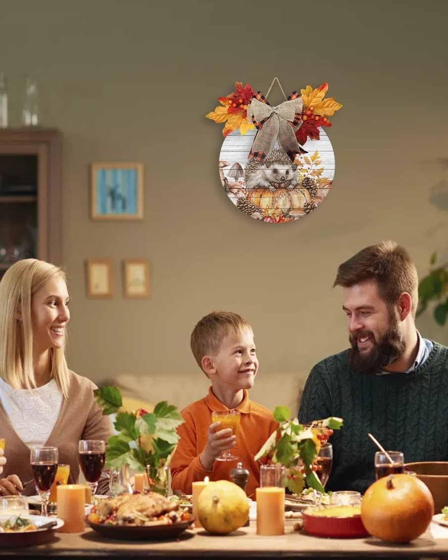 Welcome Sign Fall Thanksgiving Wreath Decorations 1