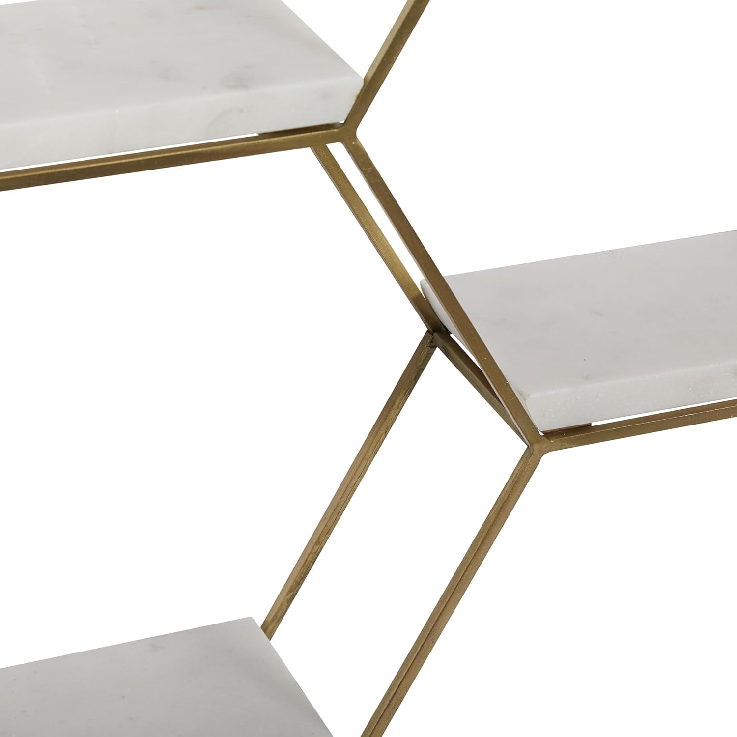 Deco 79 Gold Marble Hexagon Floating Shelf