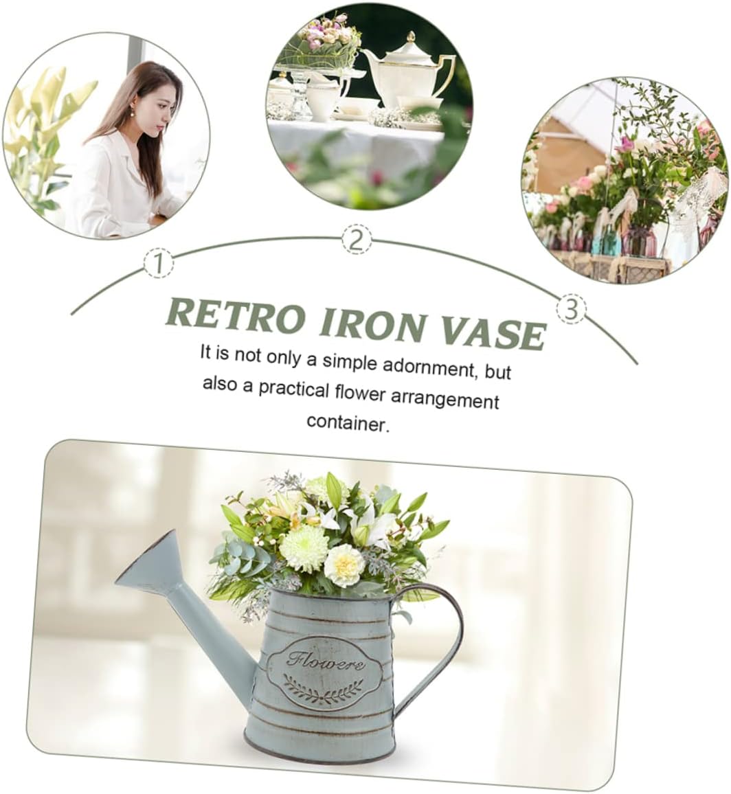 Balacoo 2pcs Vintage Rustic Iron Flower Vase Decor