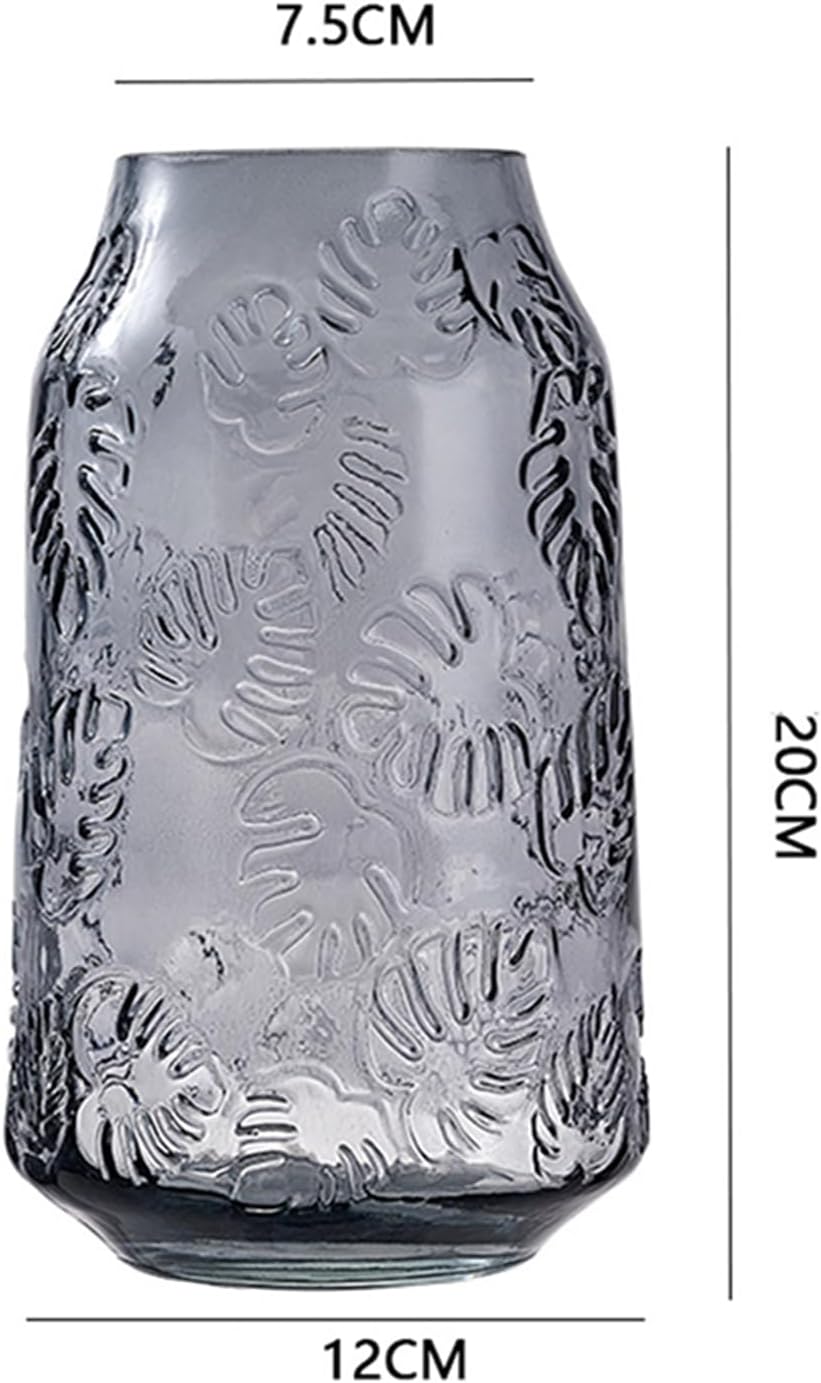 Elegant Gray Glass Vase for Flowers and Decor