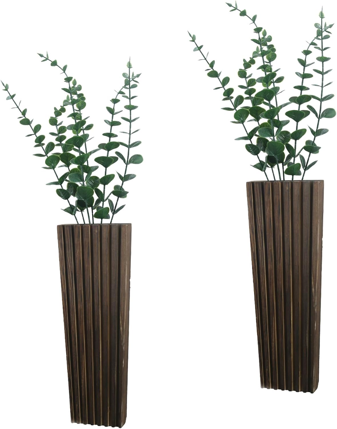 2 Pack Brown Wood Wall Planter for Indoor Decor
