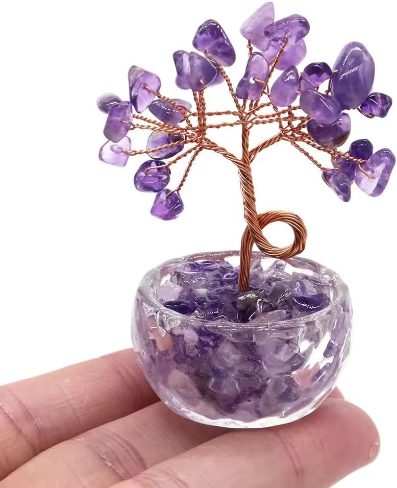 75mm Natural Crystal Money Tree with Citrine Amethyst Quartz