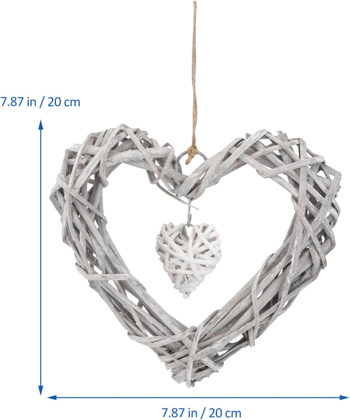 3 Pcs White Lace Pendant Twigs Wreath Heart Garland Photo Frame