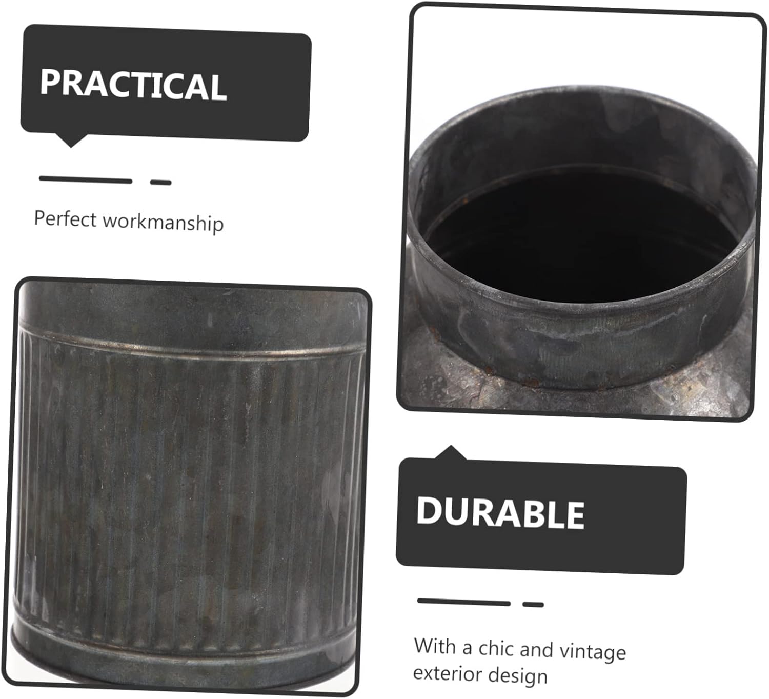 Vintage Flower Bucket Planter Handle for Indoor Outdoor Use