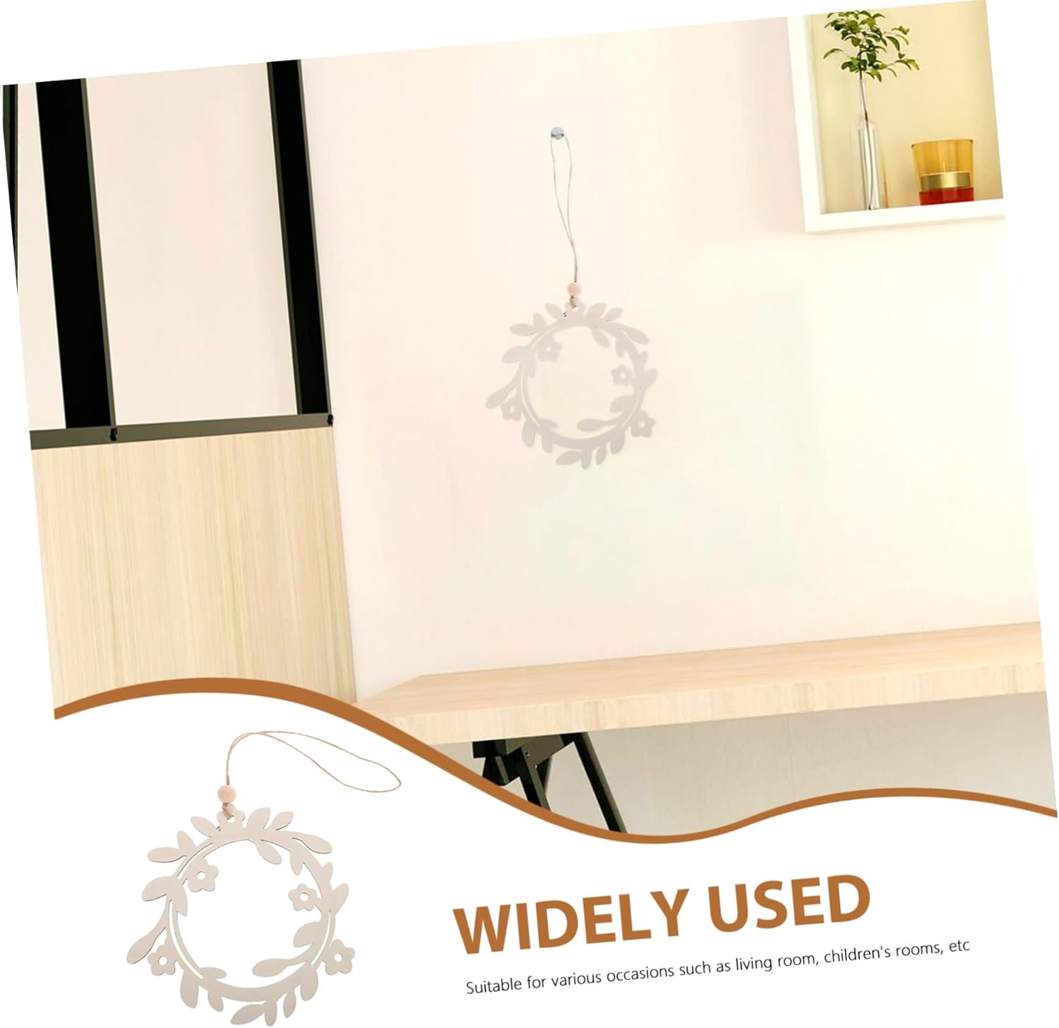 Boho Wreath Wall Decor Handcrafted Wooden Wreath Nordic Style Home Accent