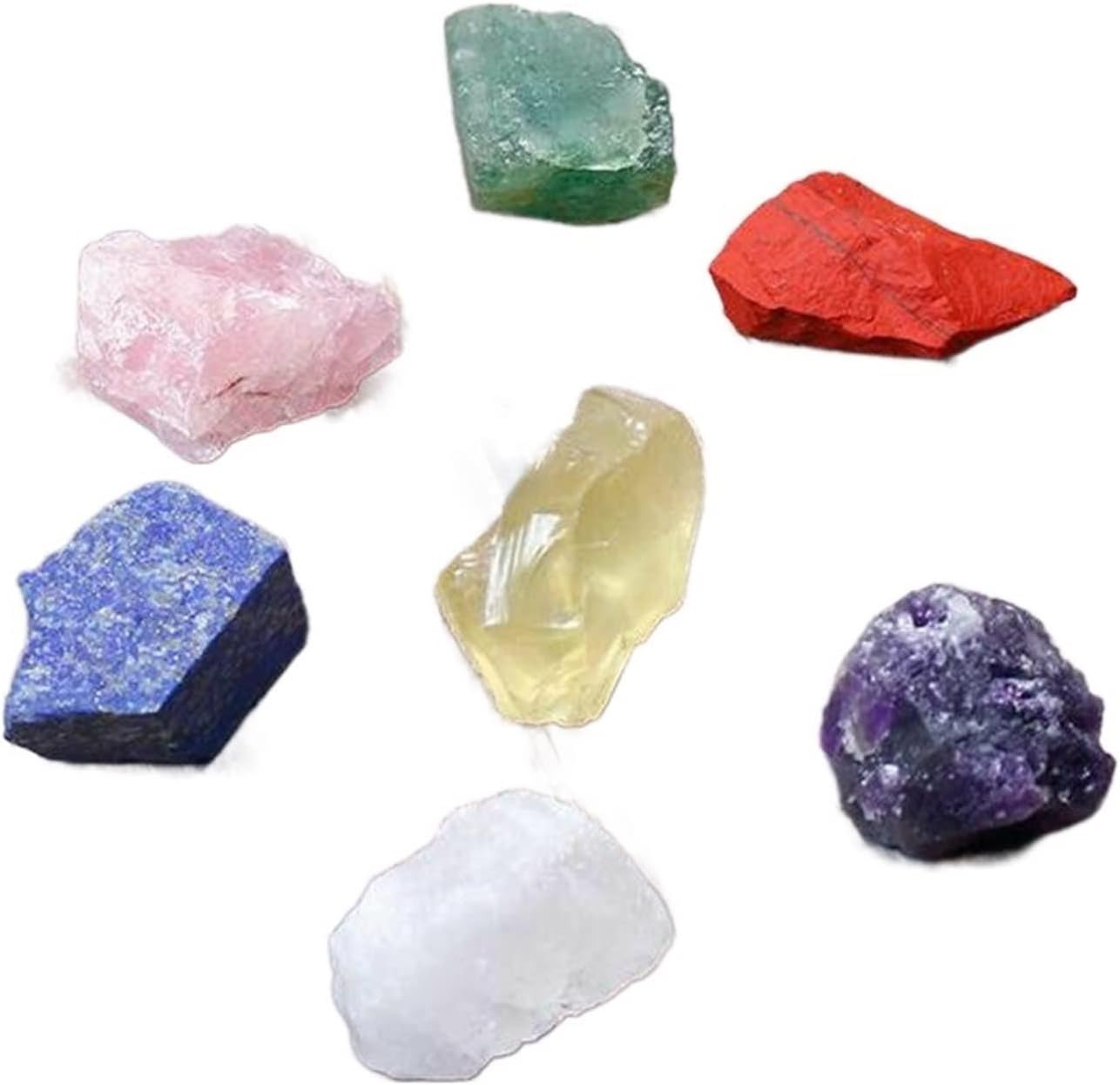 Natural 7 Raw Stones Rough Quartz Crystal Unpolished Collection