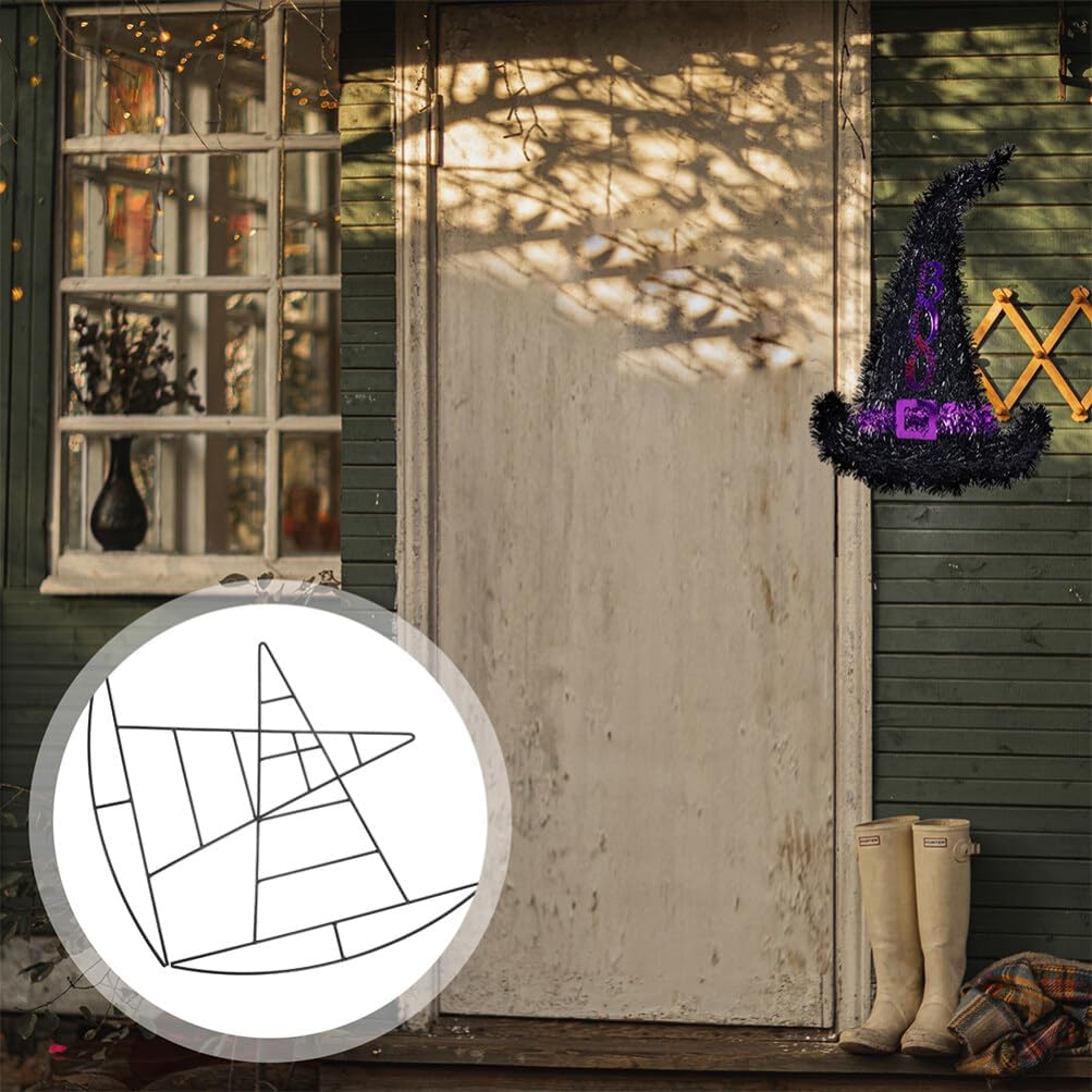 4Pcs Witch Hat Wire Wreath Frames - 10 Inch Metal Forms for DIY Crafts