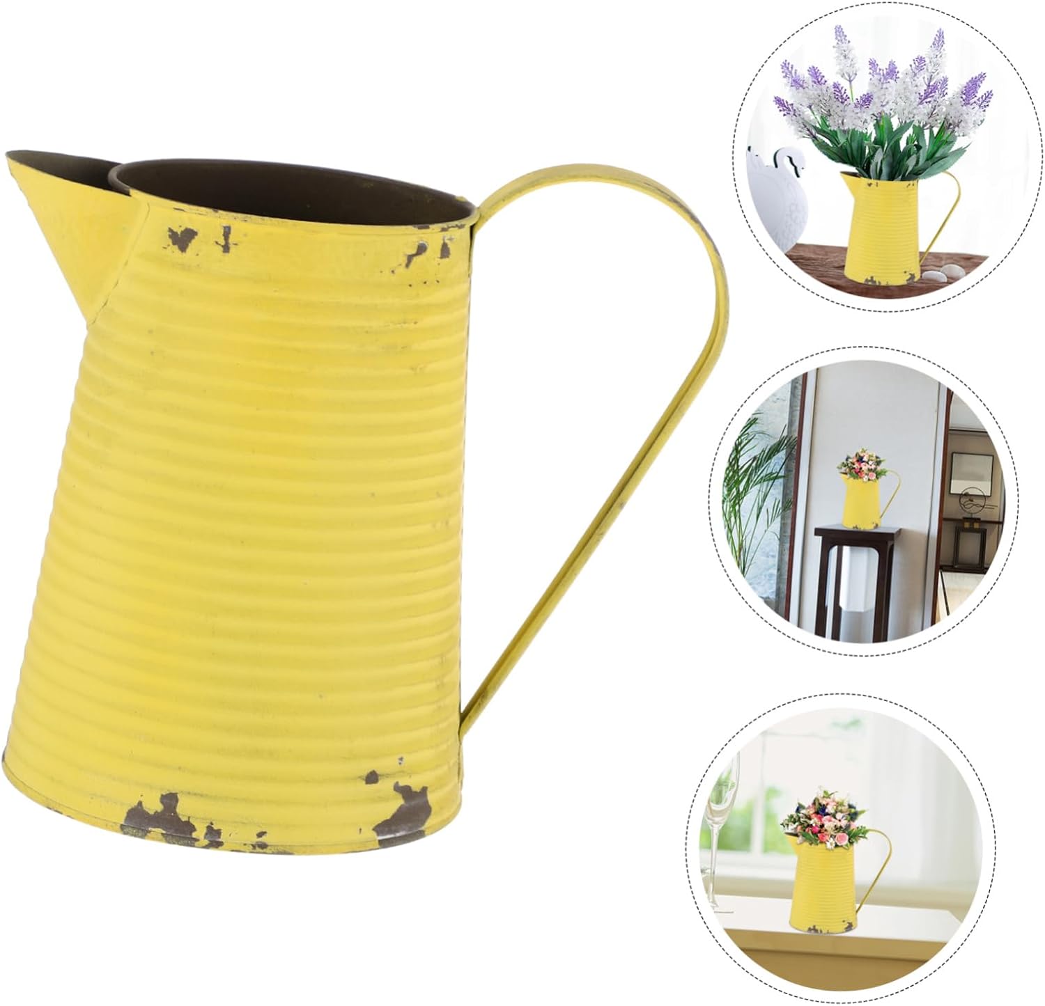 UPKOCH Vintage Iron Flower Vase for Home Decor