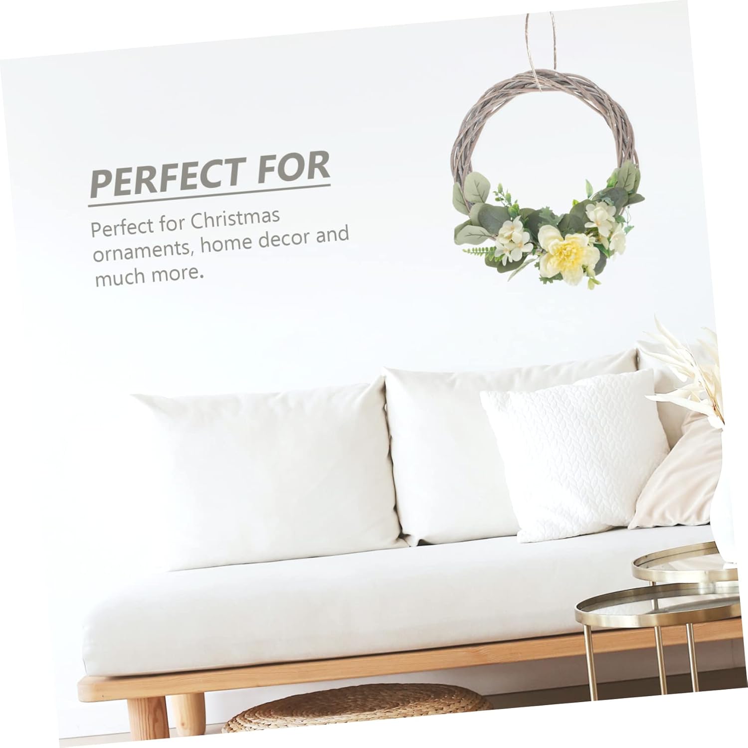 CIYODO 2 Pcs Christmas Wreaths Woven Wall Door Decorations