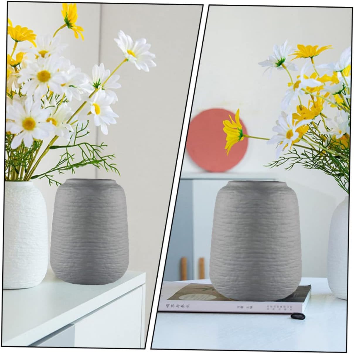 Alipis Nordic Threaded Ceramic Vase for Home Decor