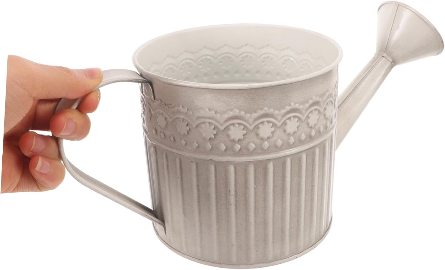 Retro Iron Flower Bucket Vase with Handle