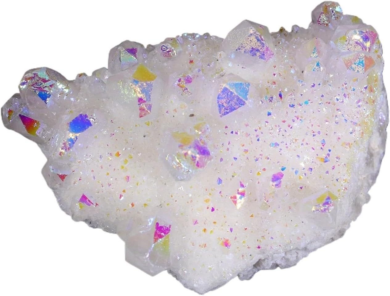White Angel Aura Quartz Cluster Home Decor 1