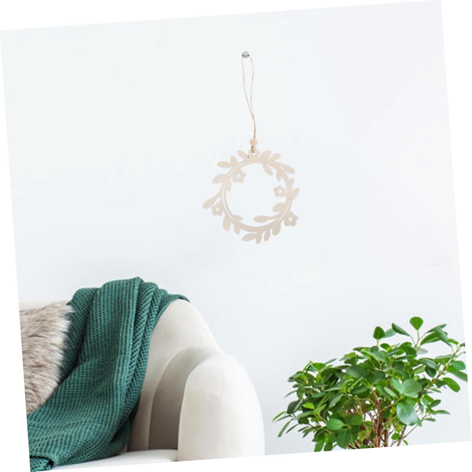 Boho Wreath Wall Decor Handcrafted Wooden Wreath Nordic Style Home Accent