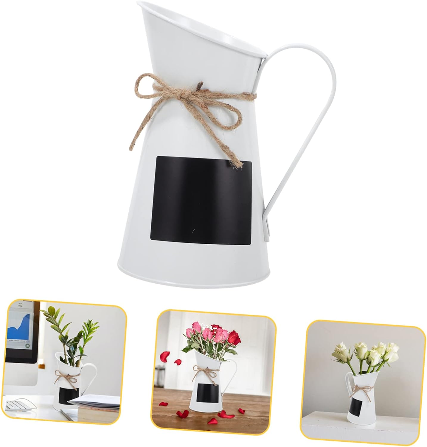 Nordic Blackboard Flower Bucket Rustic Metal Vase