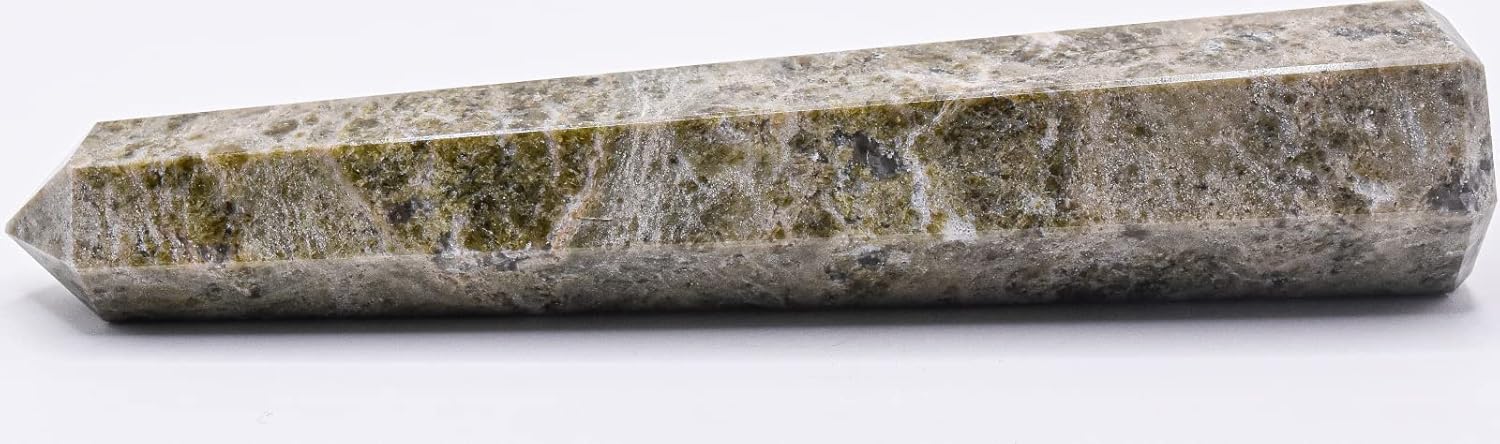 57 Inch Rich Green Vesuvianite Obelisk with Inclusions