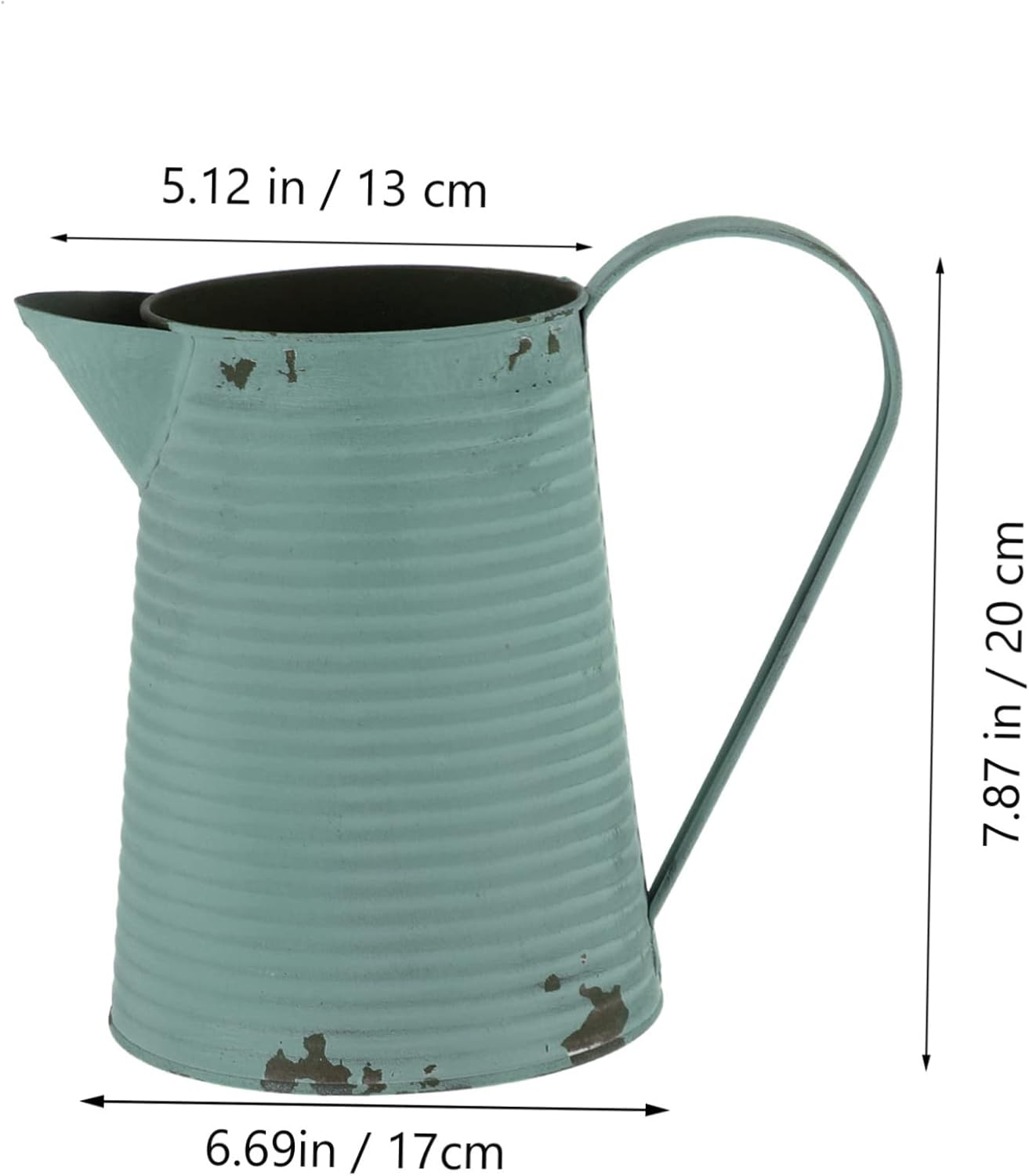 Vintage Iron Flower Pot Pitcher Rustic Home Decor