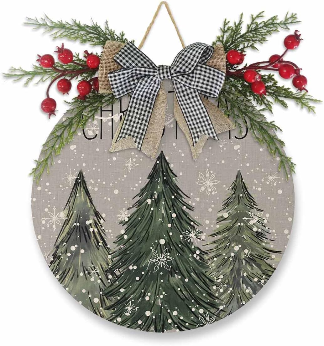 LooPoP Christmas Wreath Welcome Sign Door Decor