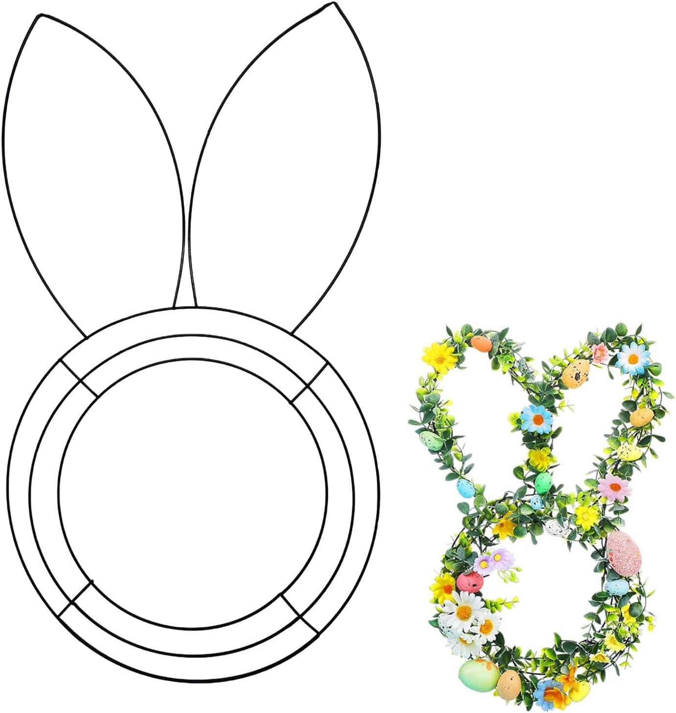 Goodliest 6 Pcs Easter Bunny Wreath Frame for DIY