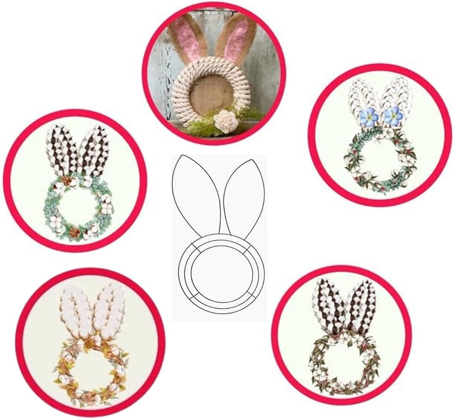 Bunny Shaped Wire Wreath Frame Easter DIY Decor