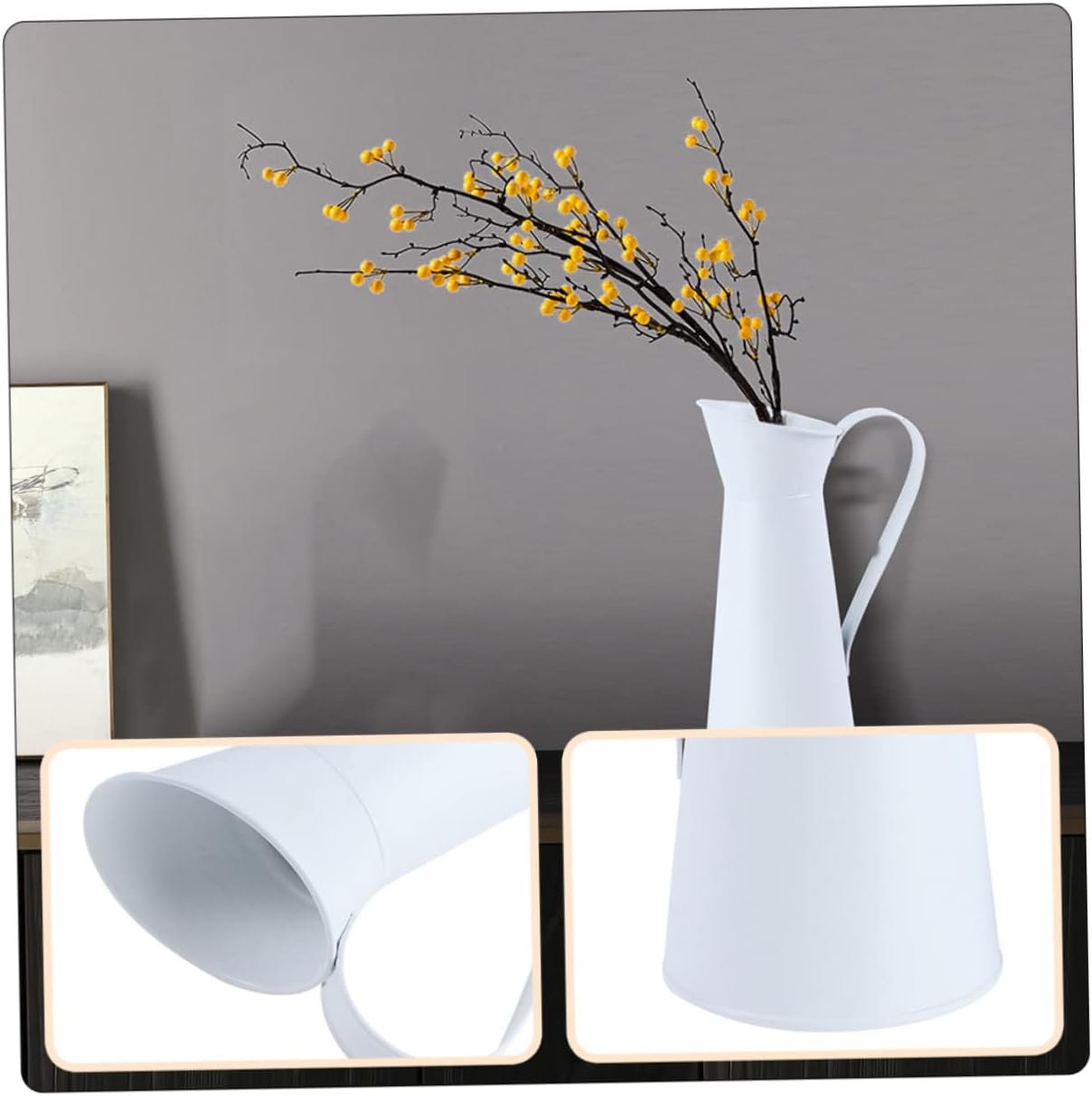 2pcs Galvanized Iron Flower Vase Set for Home and Office Decor