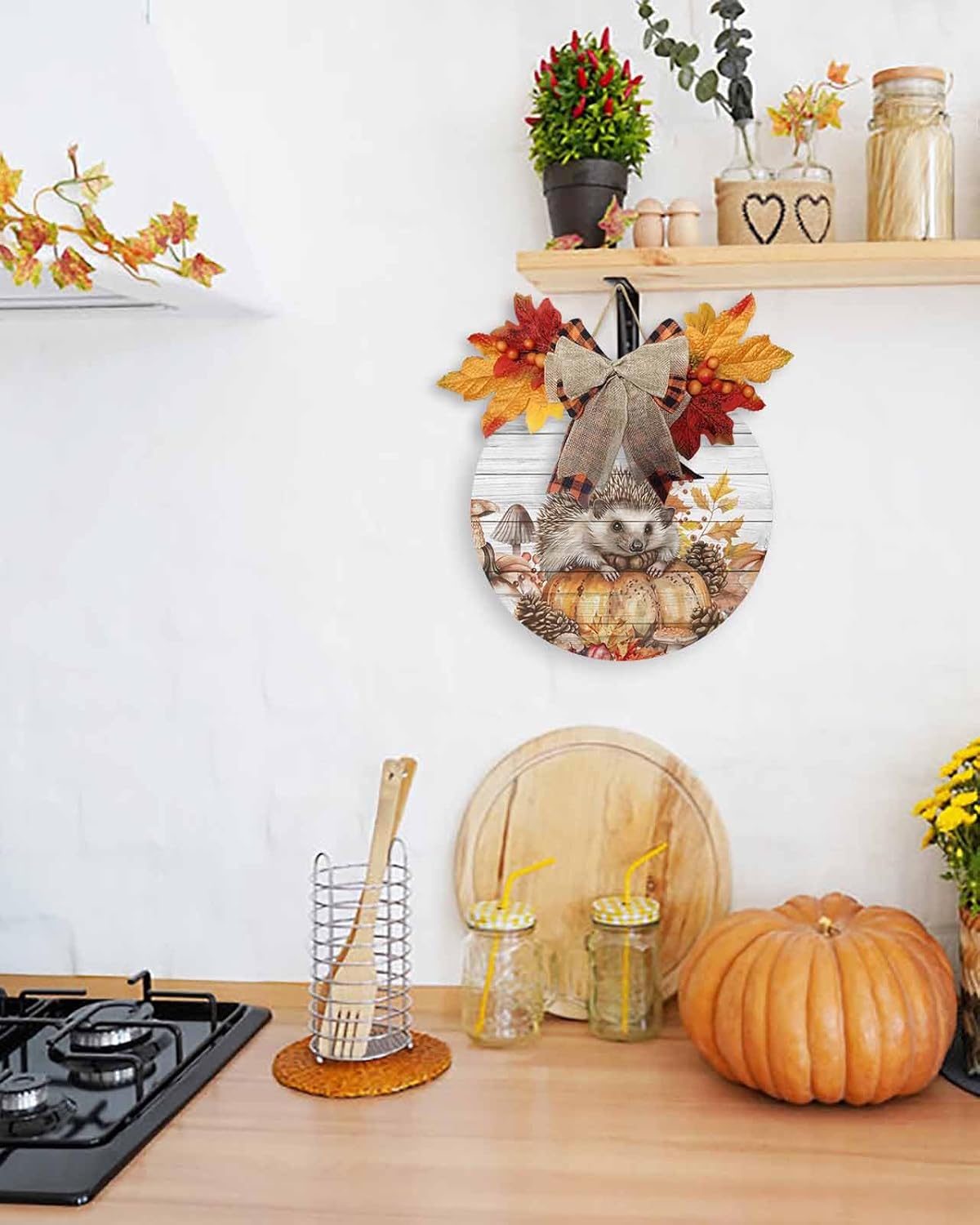 Welcome Sign Fall Thanksgiving Wreath Decorations 1