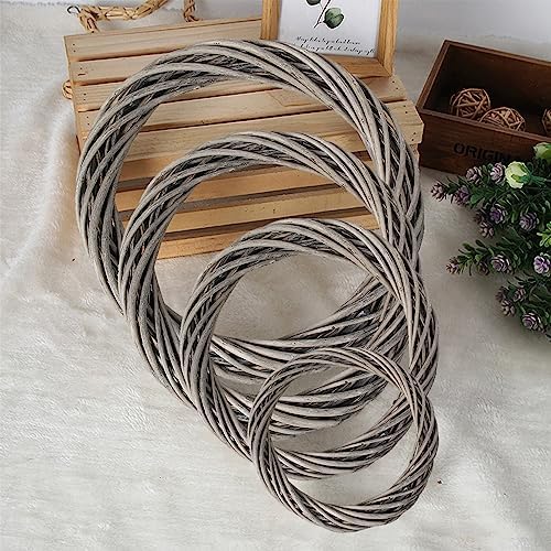 MALOKI 4pcs Rattan Wreath Ring for DIY Crafts
