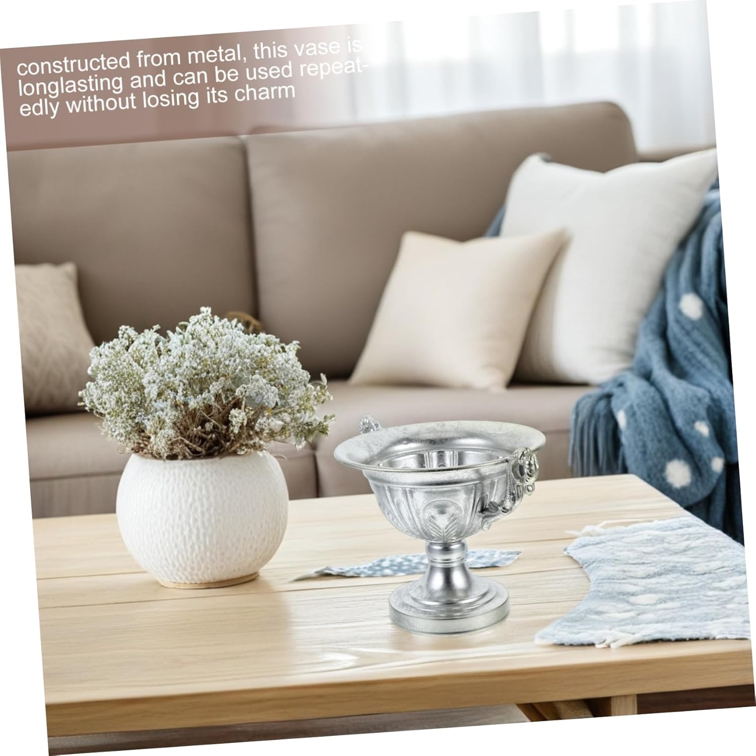 BESPORTBLE Vintage Style Iron Art Metal Vase for Home Decor